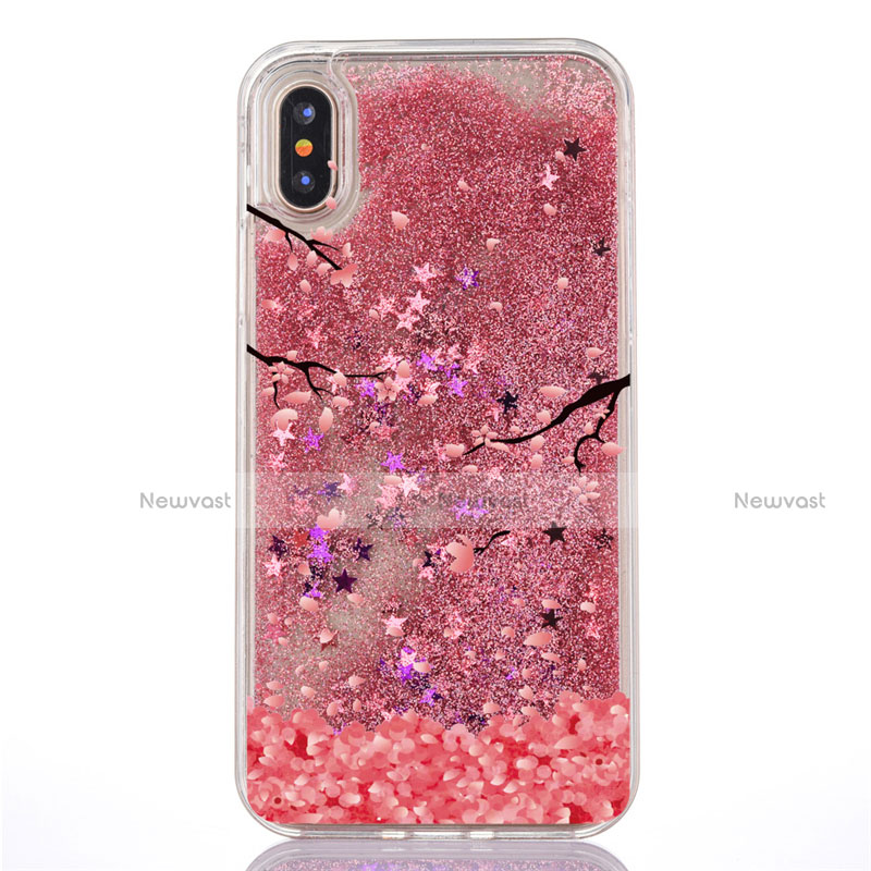 Ultra-thin Transparent Flowers Soft Case Cover T04 for Apple iPhone X