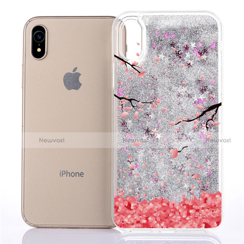 Ultra-thin Transparent Flowers Soft Case Cover T04 for Apple iPhone XR