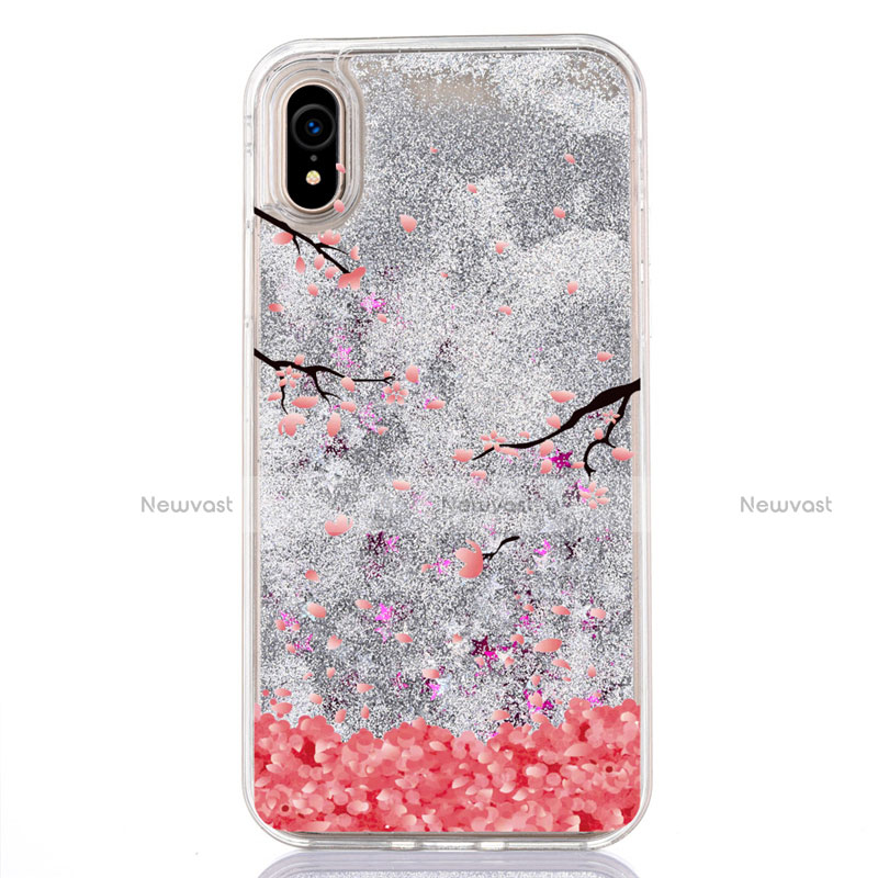 Ultra-thin Transparent Flowers Soft Case Cover T04 for Apple iPhone XR White