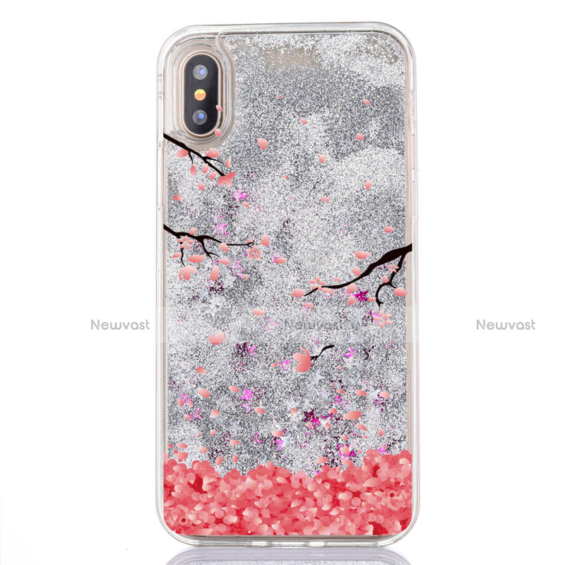 Ultra-thin Transparent Flowers Soft Case Cover T04 for Apple iPhone Xs Max White