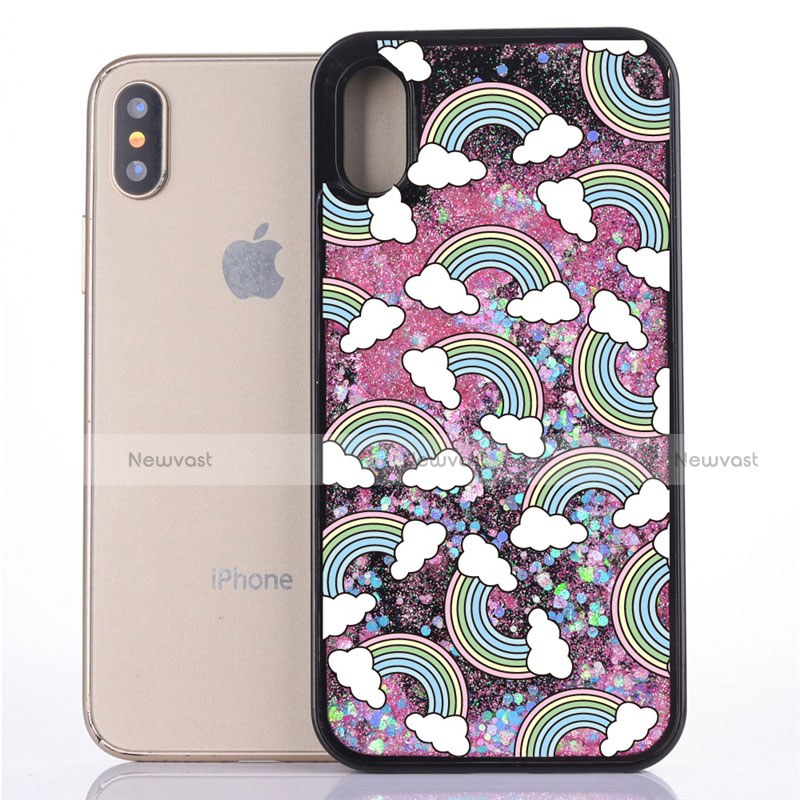 Ultra-thin Transparent Flowers Soft Case Cover T06 for Apple iPhone X