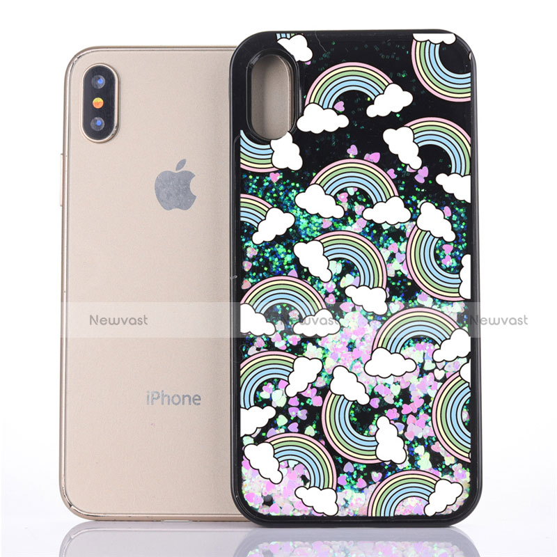 Ultra-thin Transparent Flowers Soft Case Cover T06 for Apple iPhone X