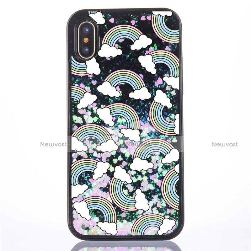 Ultra-thin Transparent Flowers Soft Case Cover T06 for Apple iPhone Xs