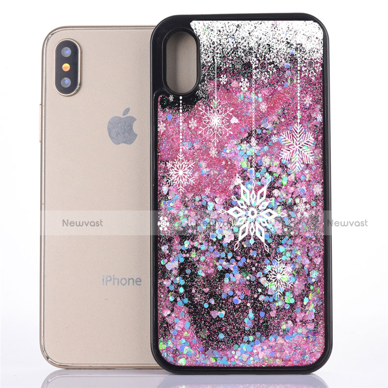 Ultra-thin Transparent Flowers Soft Case Cover T07 for Apple iPhone X