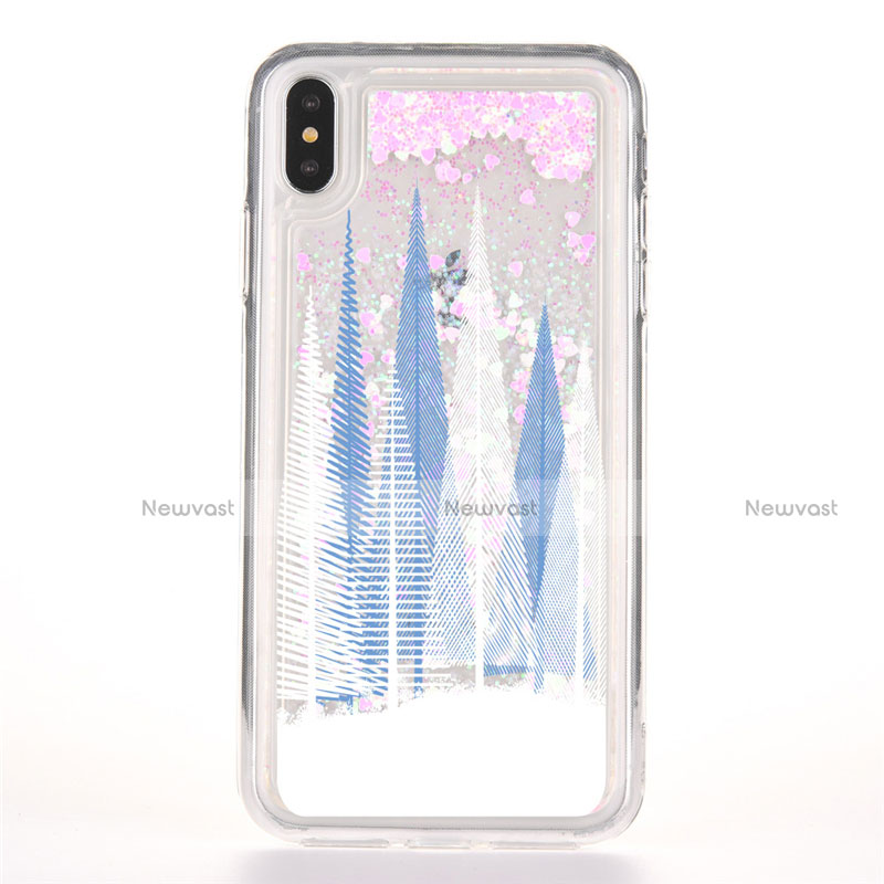 Ultra-thin Transparent Flowers Soft Case Cover T08 for Apple iPhone X