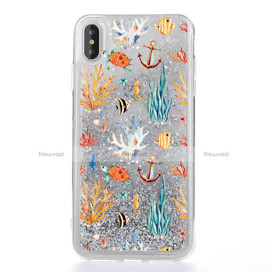 Ultra-thin Transparent Flowers Soft Case Cover T17 for Apple iPhone Xs