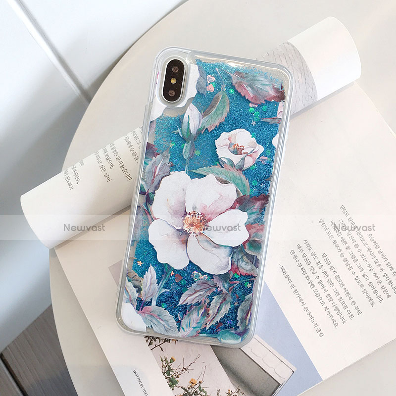 Ultra-thin Transparent Flowers Soft Case Cover T18 for Apple iPhone X