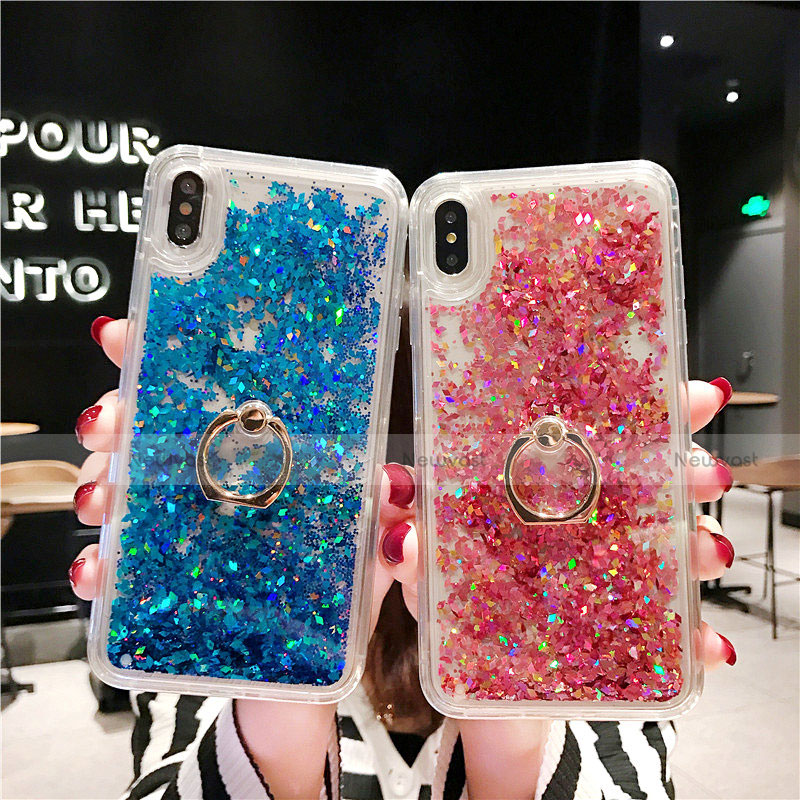 Ultra-thin Transparent Flowers Soft Case Cover T25 for Apple iPhone Xs