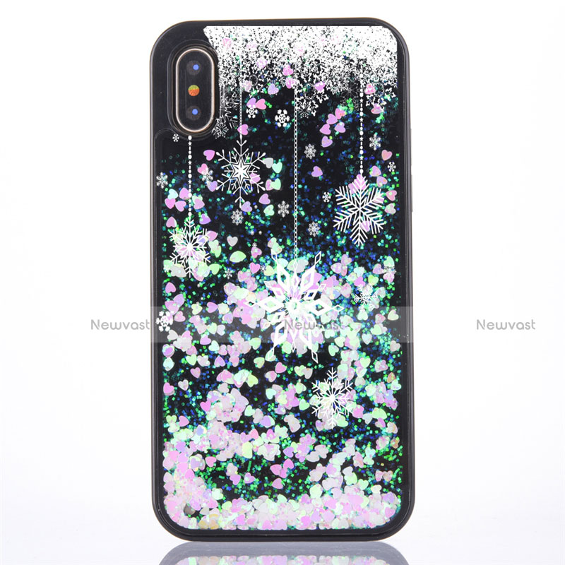 Ultra-thin Transparent Flowers Soft Case Cover Z02 for Apple iPhone Xs Max Green