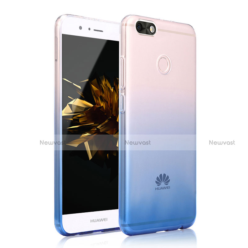 Ultra-thin Transparent Gel Gradient Soft Case Cover for Huawei P9 Lite Mini Blue