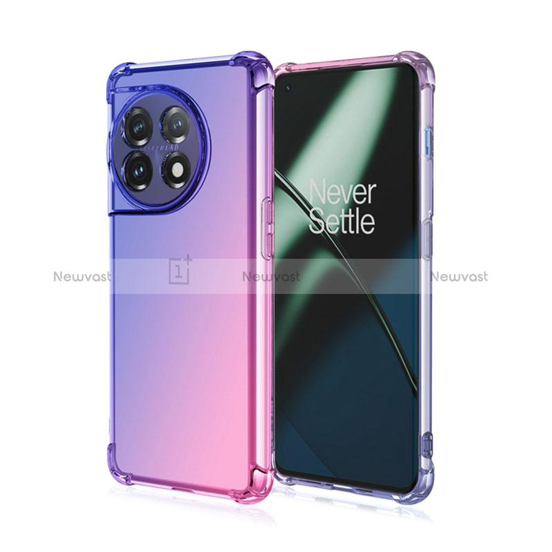 Ultra-thin Transparent Gel Gradient Soft Case Cover for OnePlus 11R 5G Clove Purple