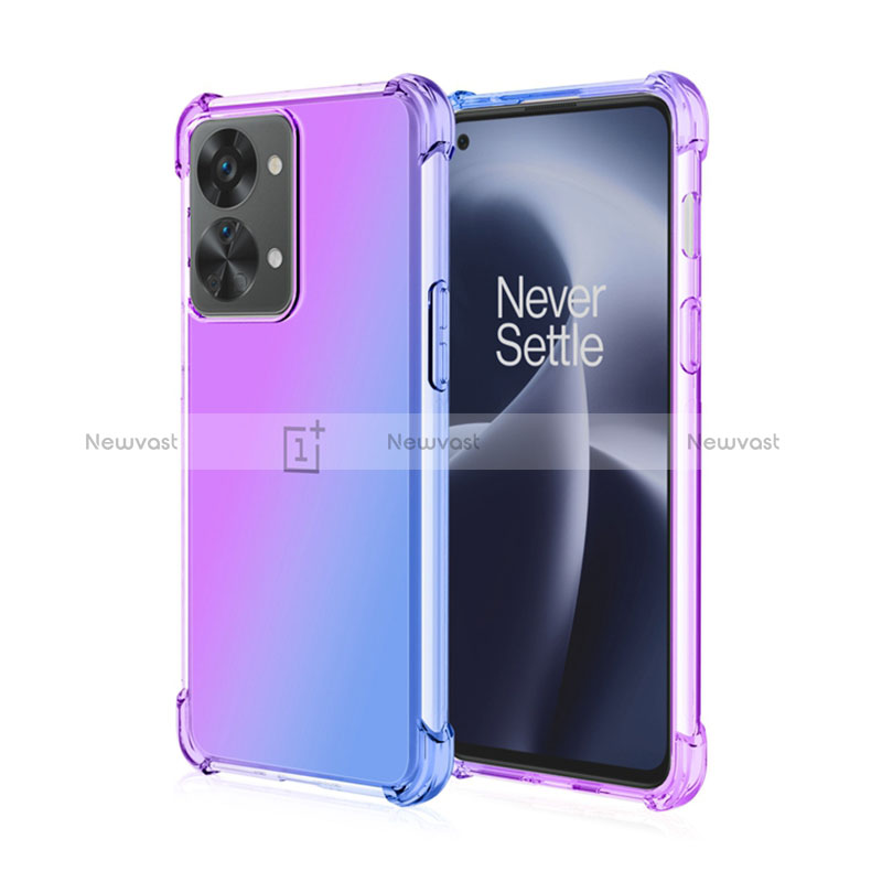 Ultra-thin Transparent Gel Gradient Soft Case Cover for OnePlus Nord 2T 5G Purple