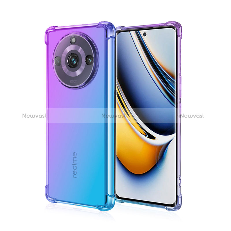 Ultra-thin Transparent Gel Gradient Soft Case Cover for Realme 11 Pro 5G Clove Purple