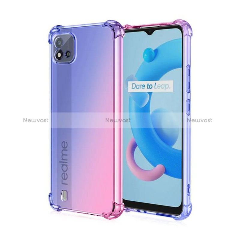 Ultra-thin Transparent Gel Gradient Soft Case Cover for Realme C11 (2021) Blue