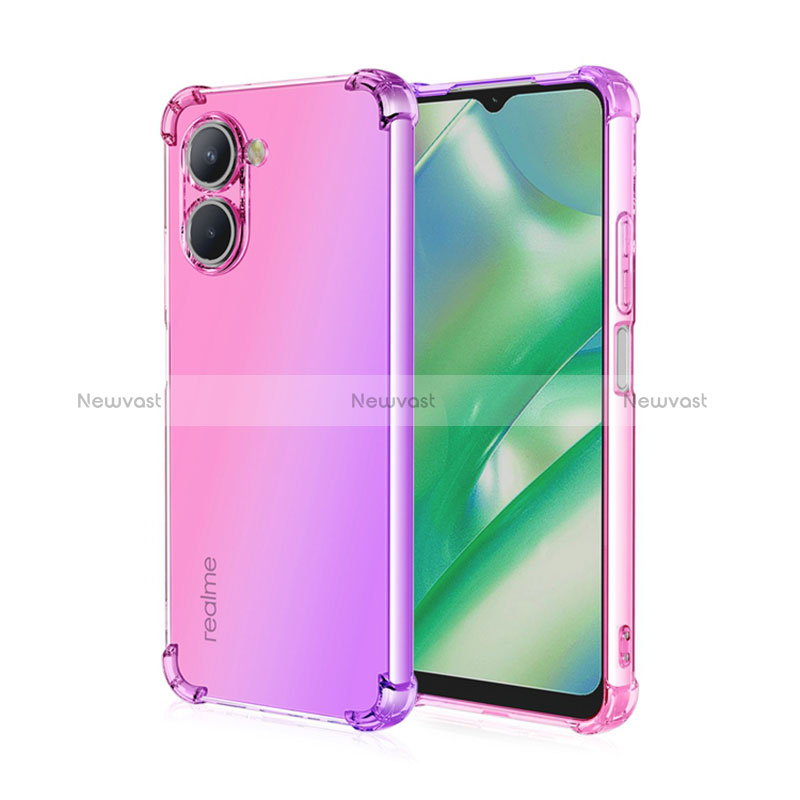 Ultra-thin Transparent Gel Gradient Soft Case Cover for Realme C33 (2023)