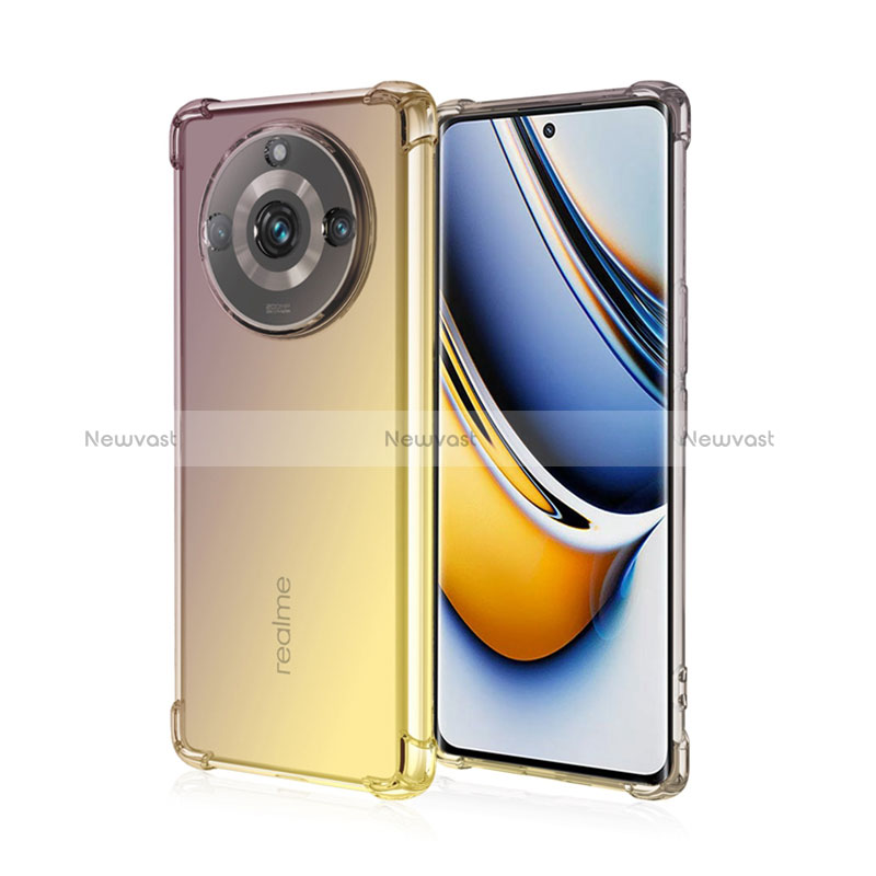 Ultra-thin Transparent Gel Gradient Soft Case Cover for Realme Narzo 60 Pro 5G Yellow