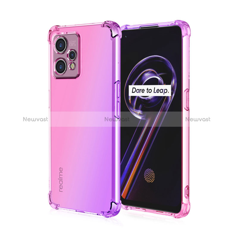 Ultra-thin Transparent Gel Gradient Soft Case Cover for Realme Q5 5G Hot Pink