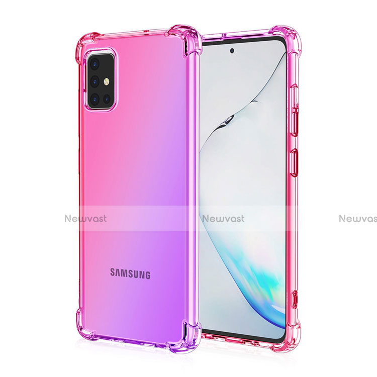 Ultra-thin Transparent Gel Gradient Soft Case Cover for Samsung Galaxy A51 4G Pink