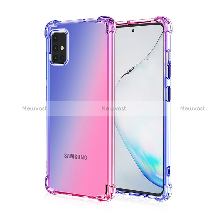 Ultra-thin Transparent Gel Gradient Soft Case Cover for Samsung Galaxy M40S Blue