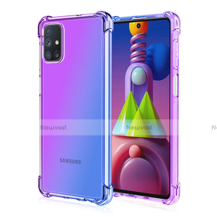 Ultra-thin Transparent Gel Gradient Soft Case Cover for Samsung Galaxy M51 Purple