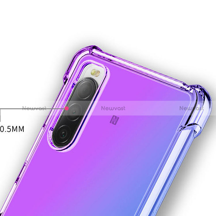 Ultra-thin Transparent Gel Gradient Soft Case Cover for Sony Xperia 10 III SOG04