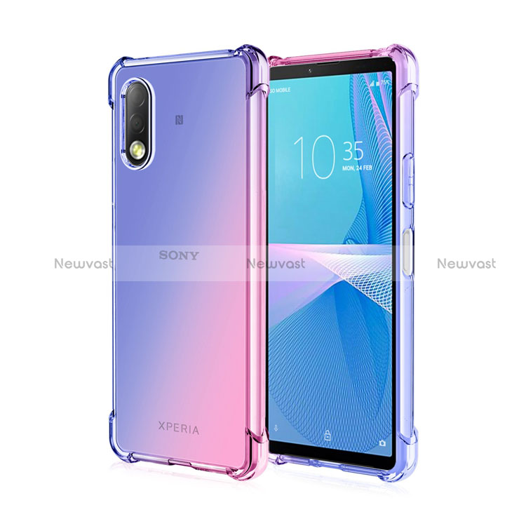Ultra-thin Transparent Gel Gradient Soft Case Cover for Sony Xperia Ace II SO-41B Pink