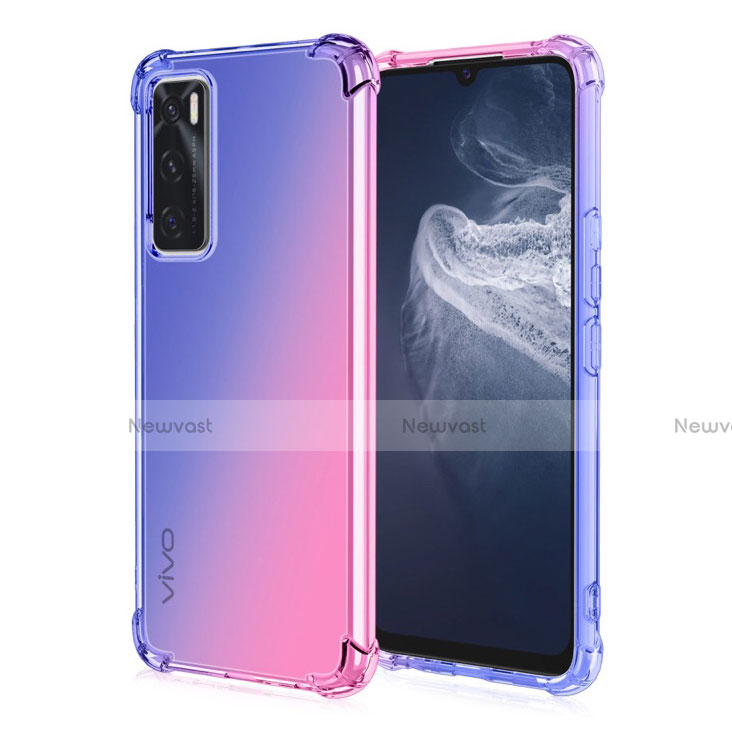 Ultra-thin Transparent Gel Gradient Soft Case Cover for Vivo Y70 (2020)