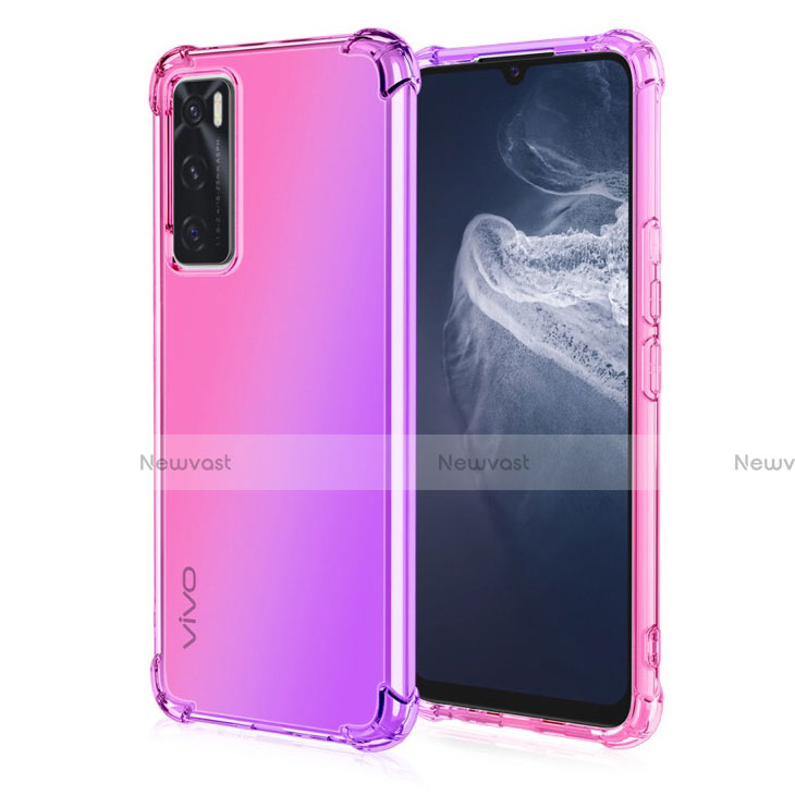 Ultra-thin Transparent Gel Gradient Soft Case Cover for Vivo Y70 (2020)