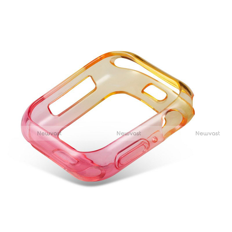 Ultra-thin Transparent Gel Gradient Soft Case Cover G01 for Apple iWatch 5 44mm Pink