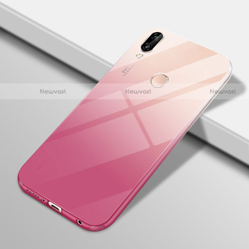 Ultra-thin Transparent Gel Gradient Soft Case Cover G01 for Huawei P20 Lite Pink