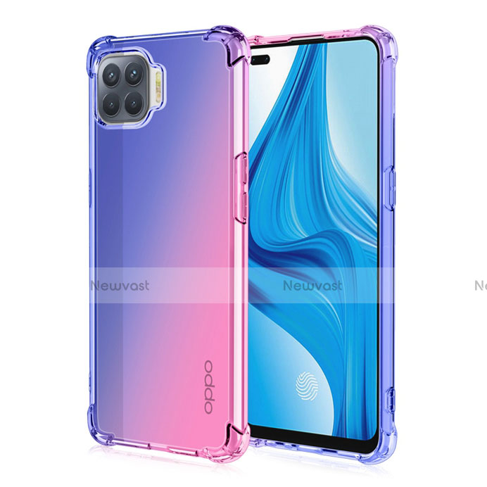 Ultra-thin Transparent Gel Gradient Soft Case Cover G01 for Oppo A93 Blue