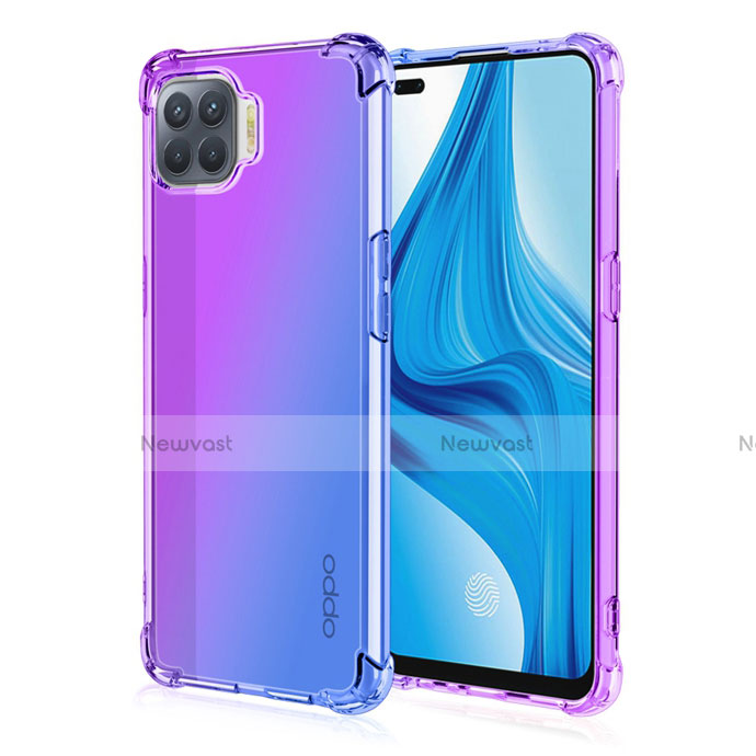 Ultra-thin Transparent Gel Gradient Soft Case Cover G01 for Oppo A93 Purple