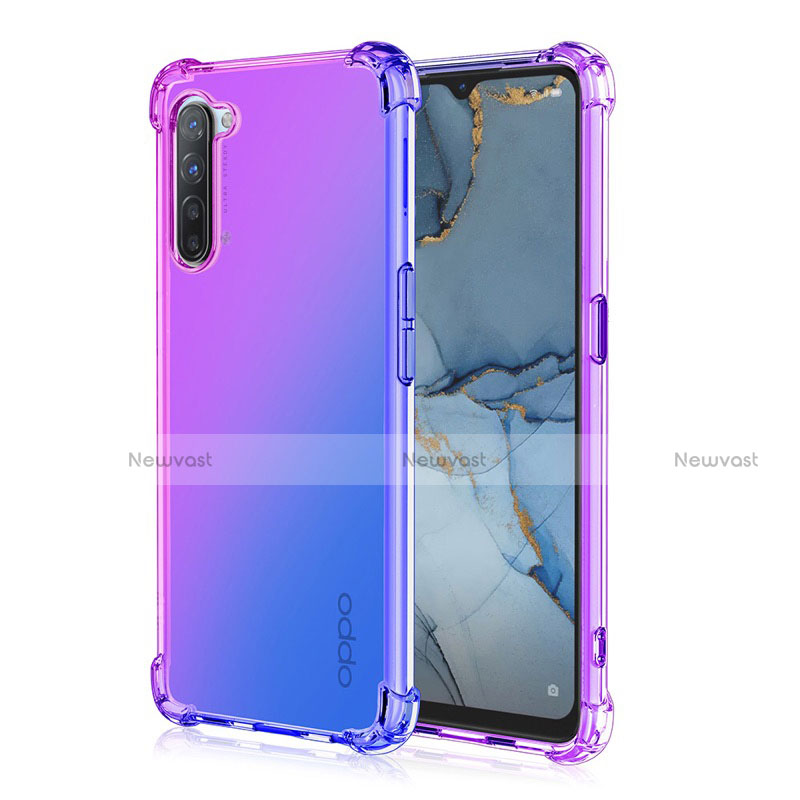 Ultra-thin Transparent Gel Gradient Soft Case Cover G01 for Oppo F15 Purple