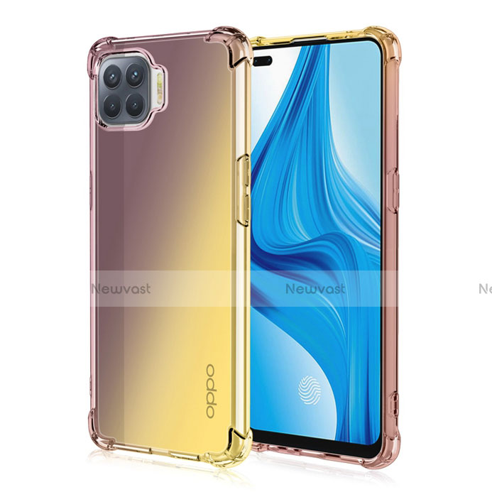 Ultra-thin Transparent Gel Gradient Soft Case Cover G01 for Oppo F17 Pro Brown