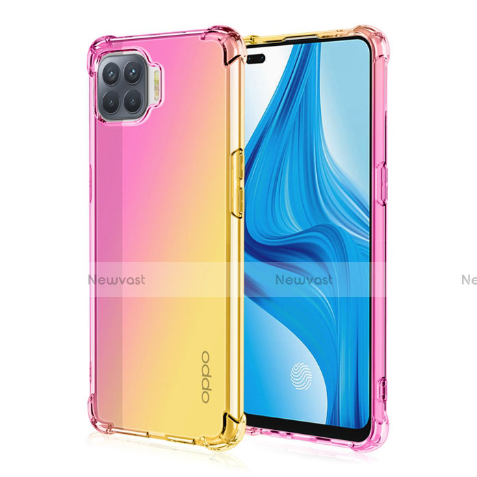 Ultra-thin Transparent Gel Gradient Soft Case Cover G01 for Oppo F17 Pro Yellow