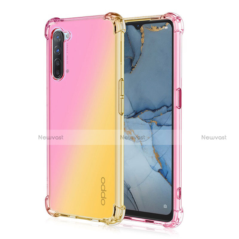 Ultra-thin Transparent Gel Gradient Soft Case Cover G01 for Oppo K7 5G Yellow