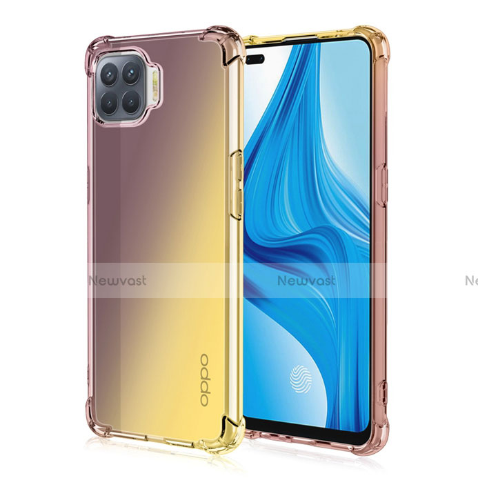 Ultra-thin Transparent Gel Gradient Soft Case Cover G01 for Oppo Reno4 F Brown