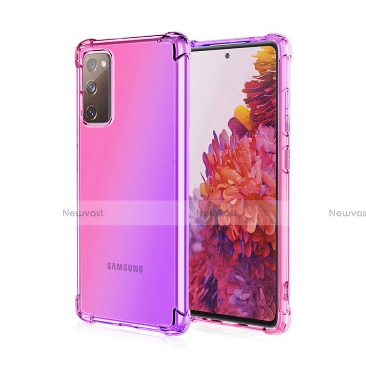 Ultra-thin Transparent Gel Gradient Soft Case Cover G01 for Samsung Galaxy S20 FE 4G Clove Purple