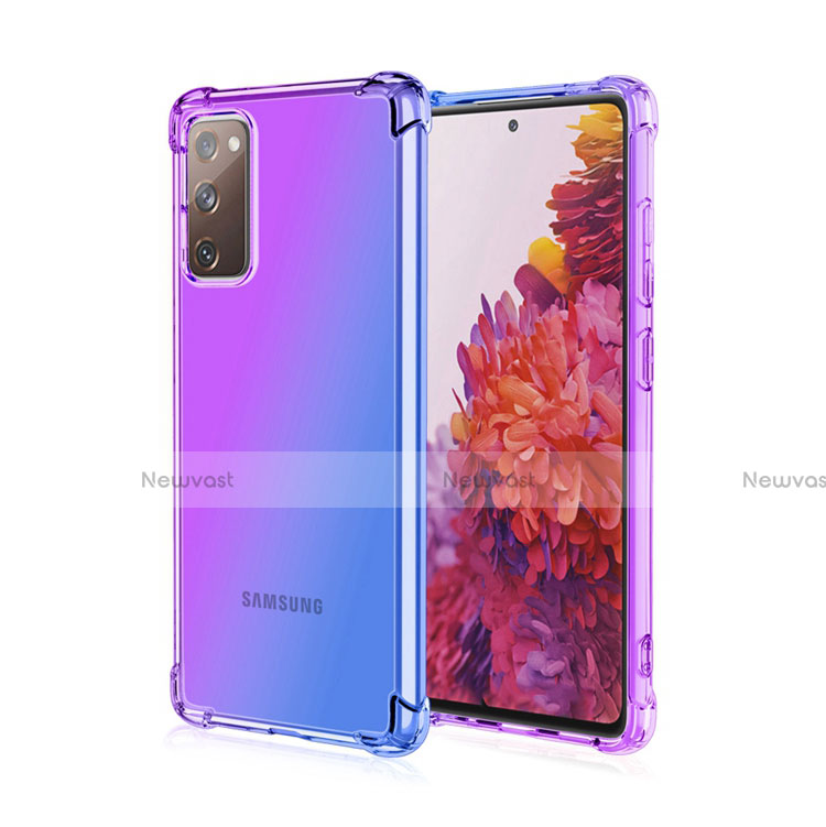 Ultra-thin Transparent Gel Gradient Soft Case Cover G01 for Samsung Galaxy S20 FE 4G Purple