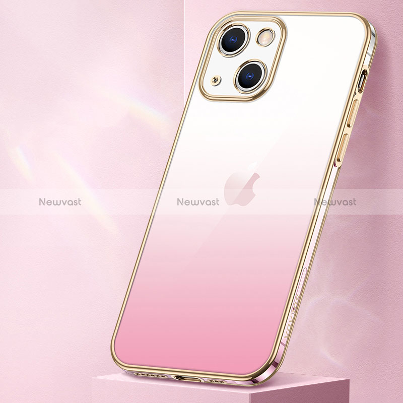 Ultra-thin Transparent Gel Gradient Soft Case Cover S01 for Apple iPhone 15