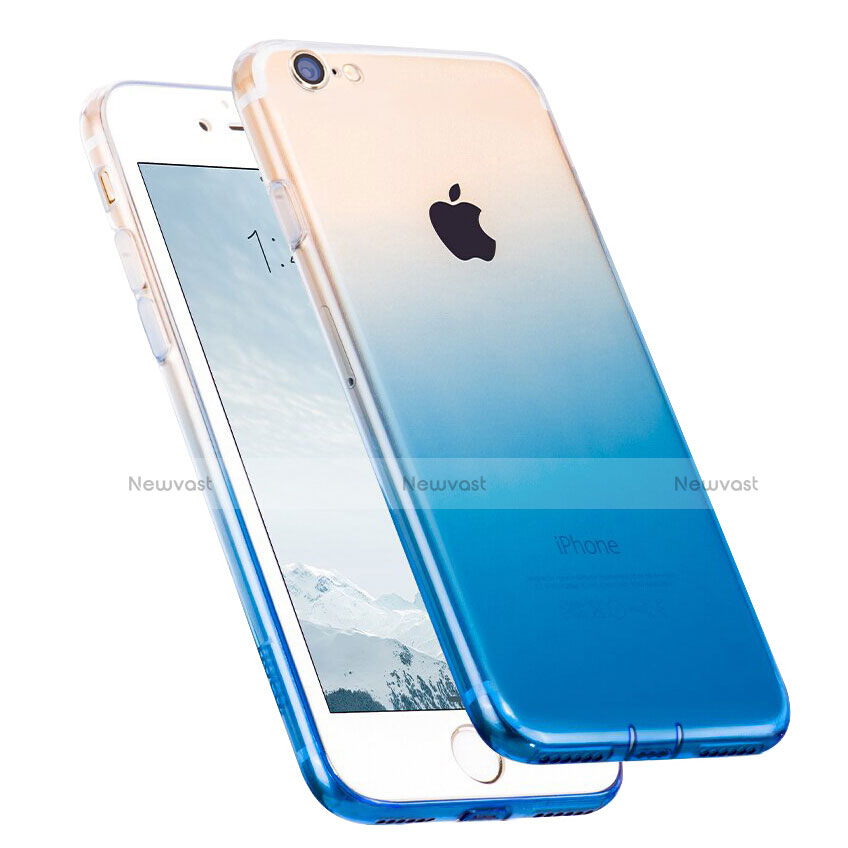 Ultra-thin Transparent Gel Gradient Soft Case for Apple iPhone 7 Blue