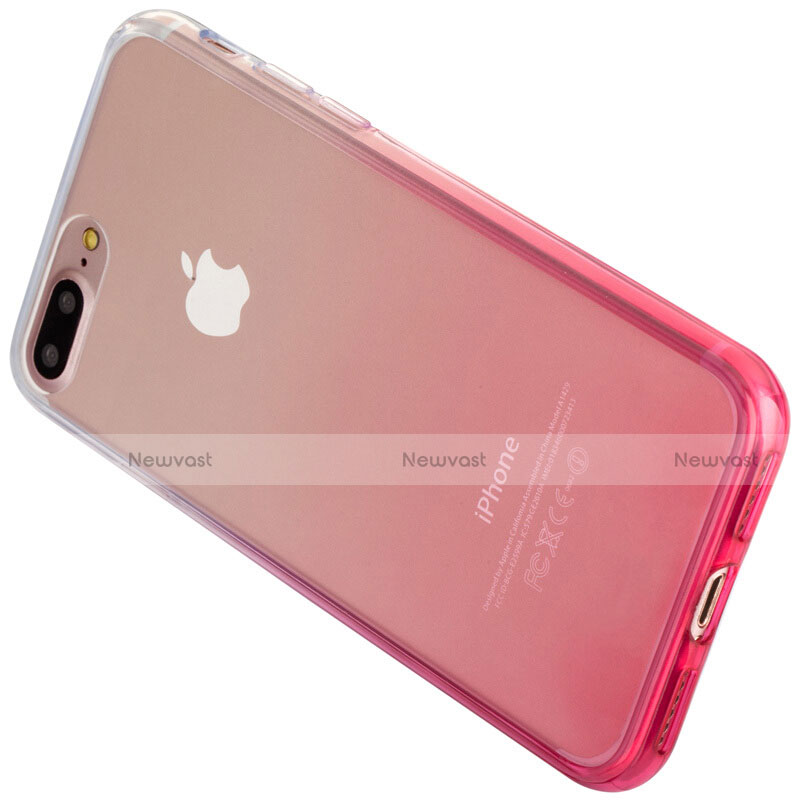 Ultra-thin Transparent Gel Gradient Soft Case for Apple iPhone 7 Plus Pink