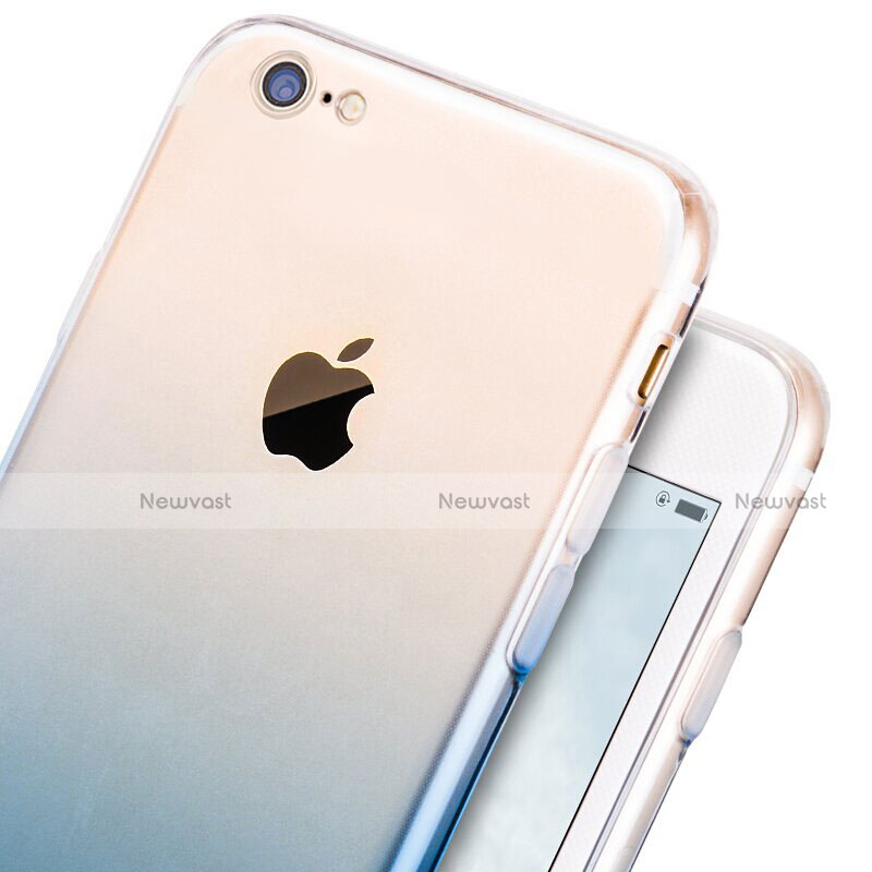 Ultra-thin Transparent Gel Gradient Soft Case for Apple iPhone SE (2020) Blue