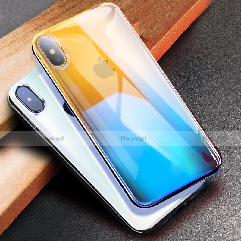 Ultra-thin Transparent Gel Gradient Soft Case for Apple iPhone Xs Blue