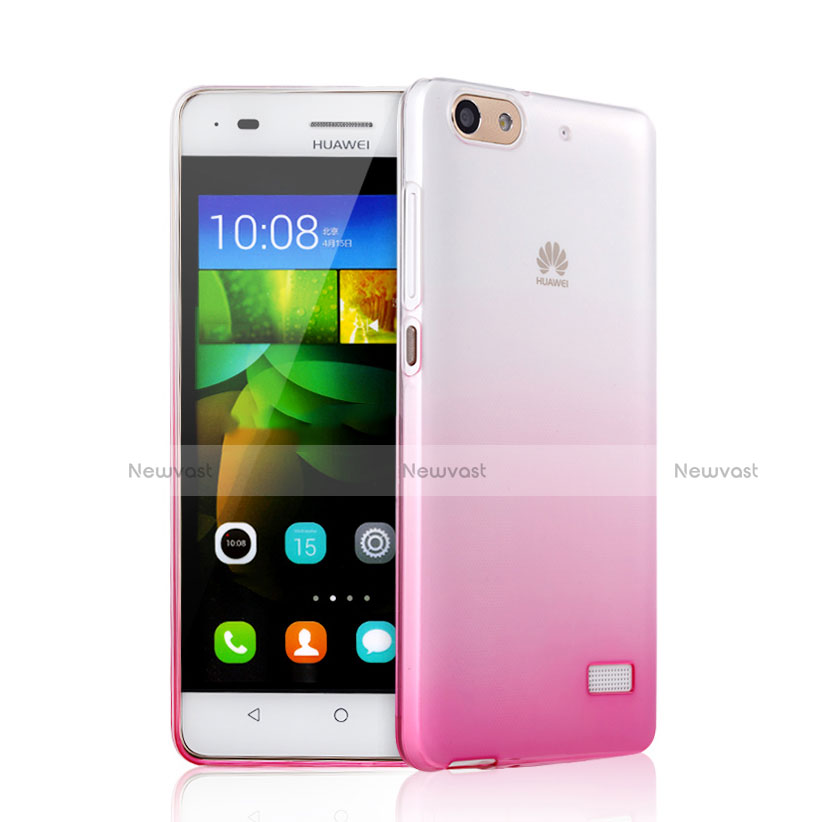 Ultra-thin Transparent Gel Gradient Soft Case for Huawei Honor 4C Pink