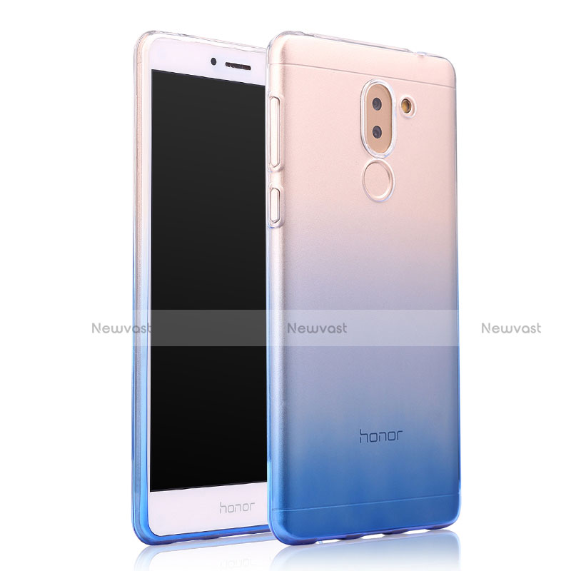 Ultra-thin Transparent Gel Gradient Soft Case for Huawei Honor 6X Blue