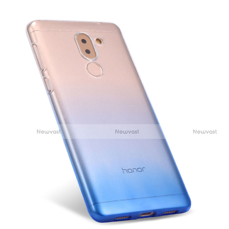 Ultra-thin Transparent Gel Gradient Soft Case for Huawei Honor 6X Blue