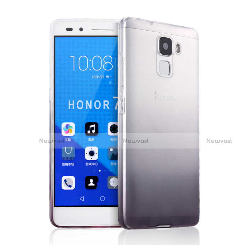 Ultra-thin Transparent Gel Gradient Soft Case for Huawei Honor 7 Dual SIM Gray