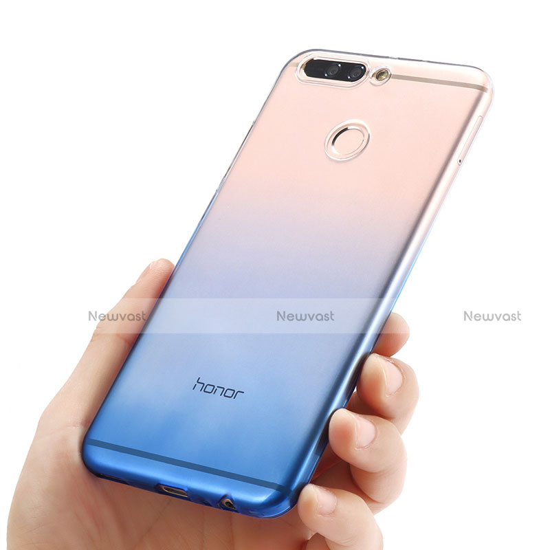 Ultra-thin Transparent Gel Gradient Soft Case for Huawei Honor 8 Pro Blue