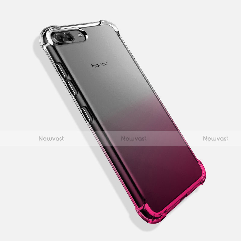 Ultra-thin Transparent Gel Gradient Soft Case for Huawei Honor V10 Pink